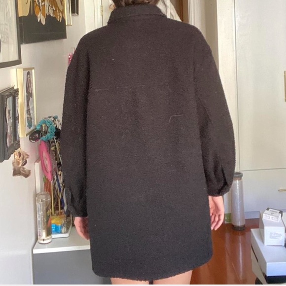 Black oversized teddy coat - Picture 5 of 8